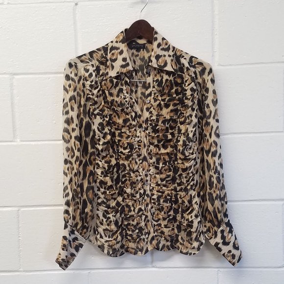 The Limited Tops - Limited Animal Print Shirt Silk Georgette VINTAGE